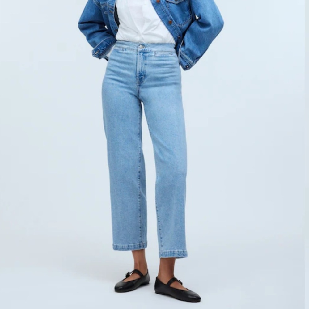 Madewell The Emmett Wide-Leg Crop Jean Welt Pocket Edition sz 27 ins 25